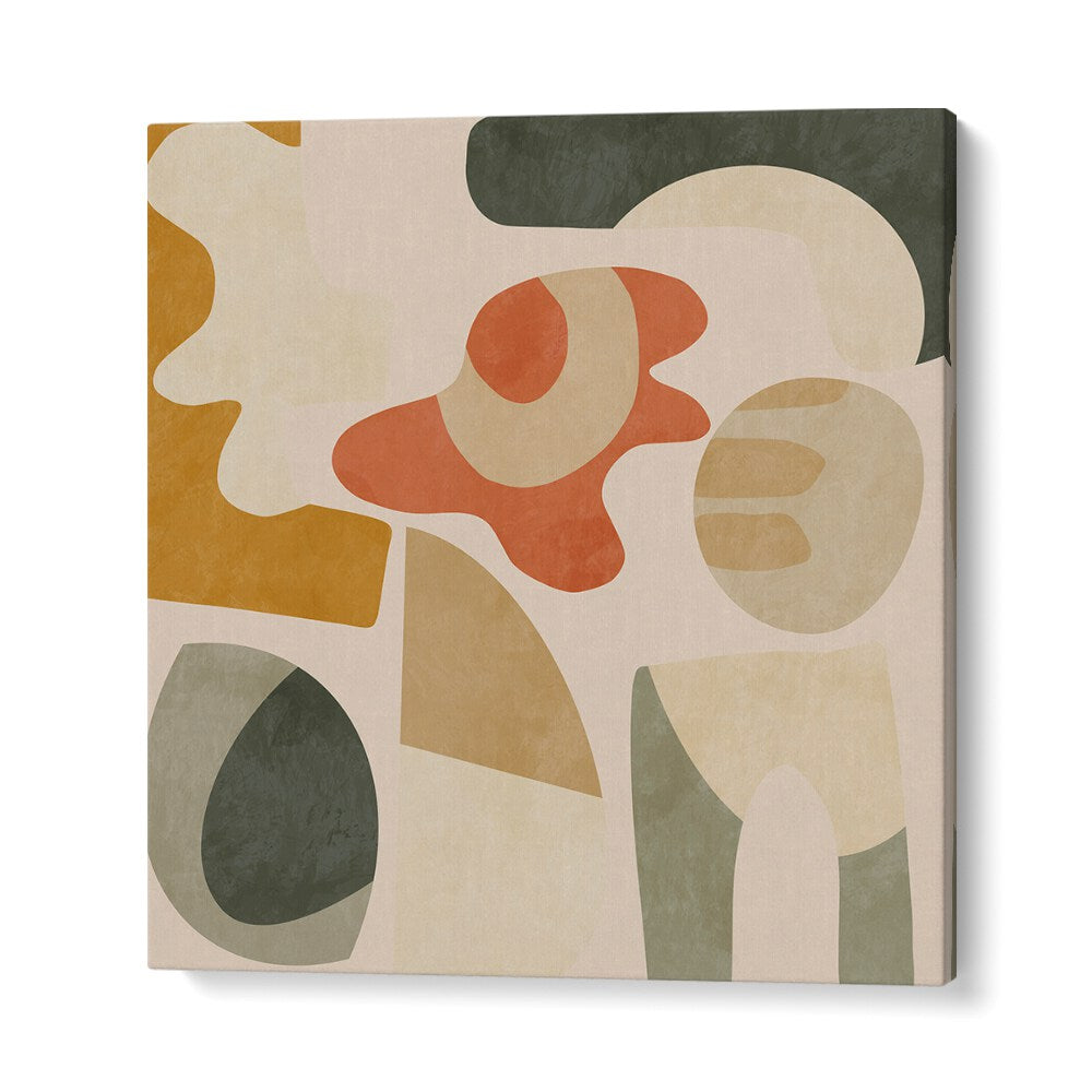 Colorful shapes and forms in PATTERN III MID EARTH III, ABSTRACT PAINTINGS by Ana Rut Bre, perfect for modern decor.