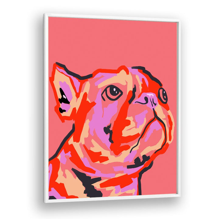 Vibrant PAWSITIVELY PATCHED, KIDS ROOM PAINTINGS featuring a colorful dog portrait, perfect for pet lovers' decor.
