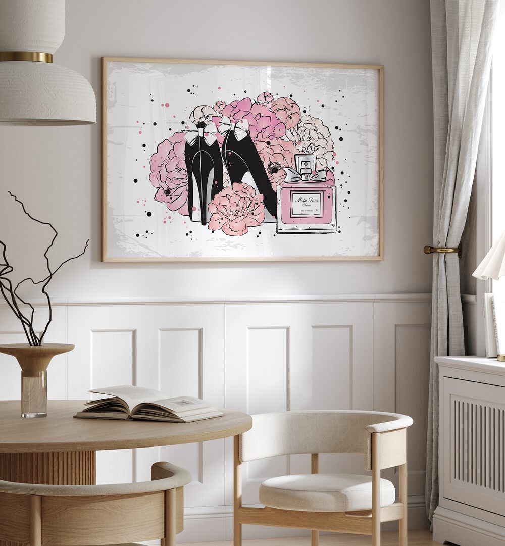 Transform your space with PEONY FASHION , FASHION POSTERS by Martina, featuring elegant heels and peonies in artful design.