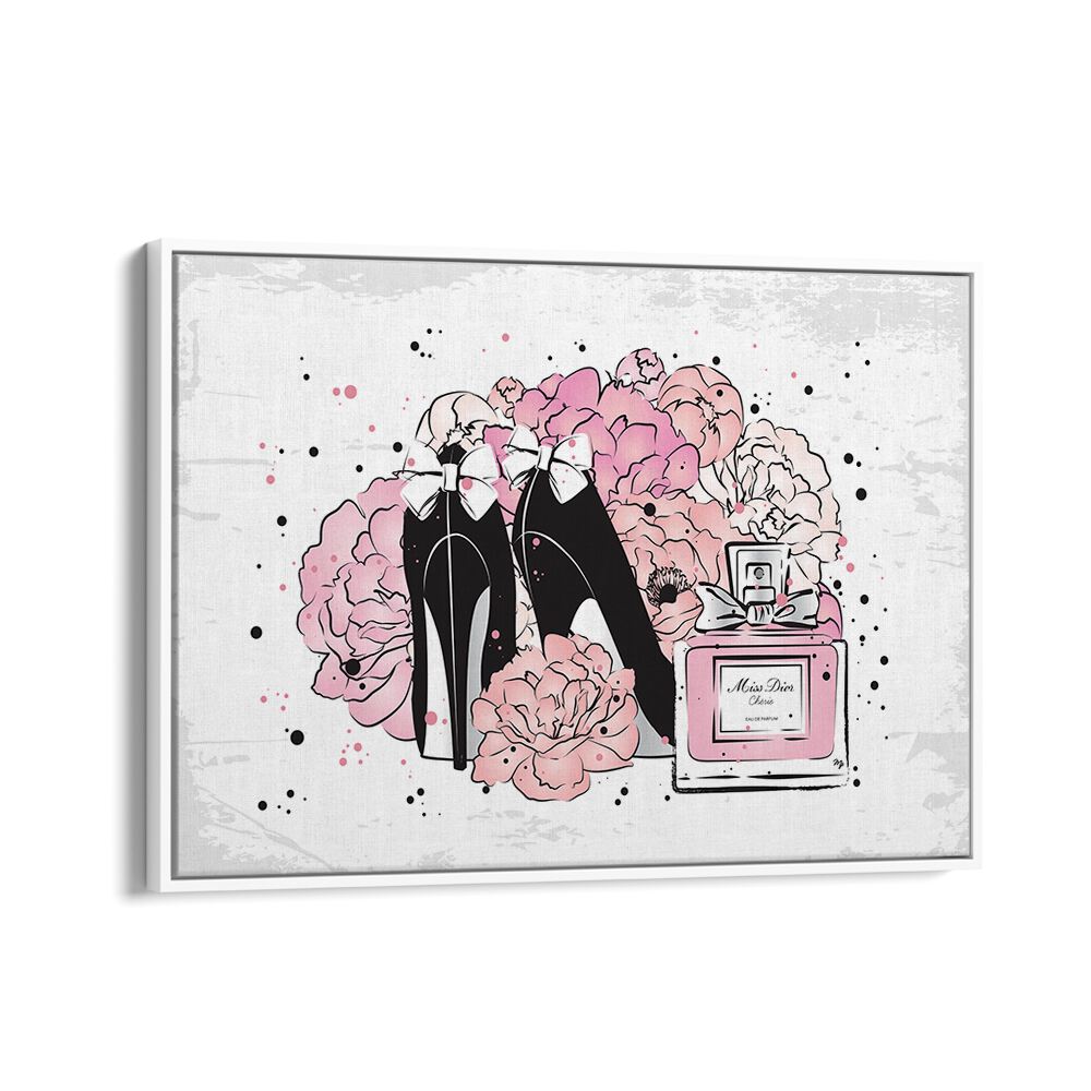 Elevate your décor with PEONY FASHION, FASHION POSTERS featuring chic heels and vibrant peonies by Martina.
