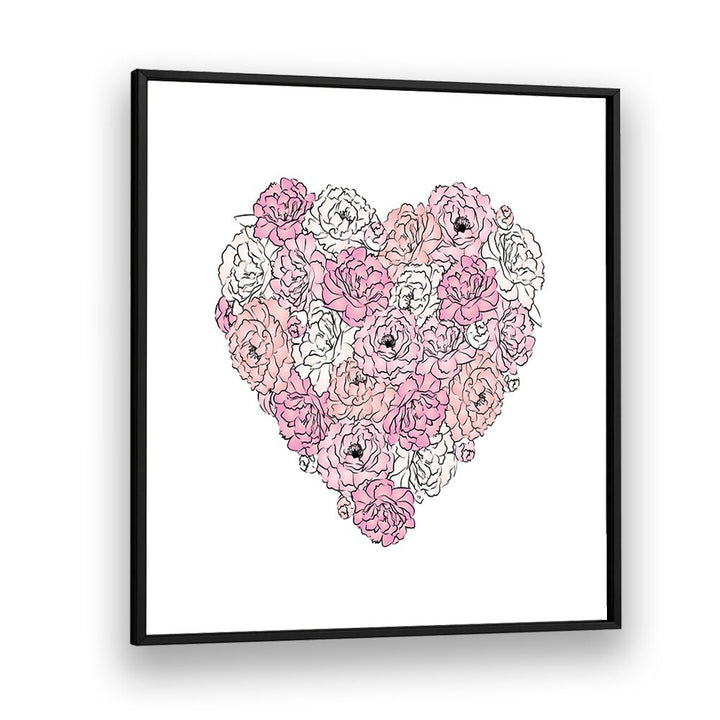 PEONY HEART, FASHION POSTERS by Martina features a floral heart design, adding elegance to your decor.