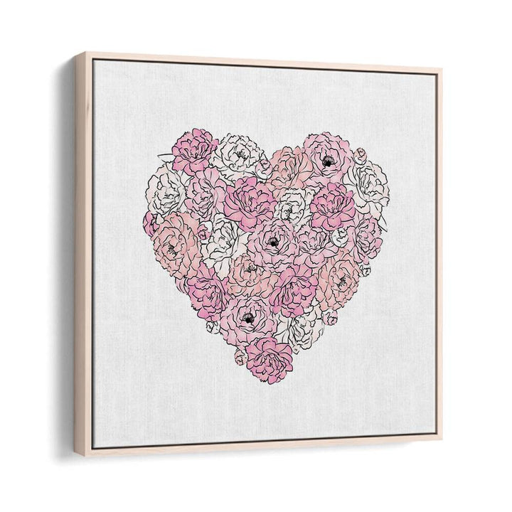 Elegant PEONY HEART fashion posters by Martina showcase a heart of blooming peonies, perfect for stylish decor.