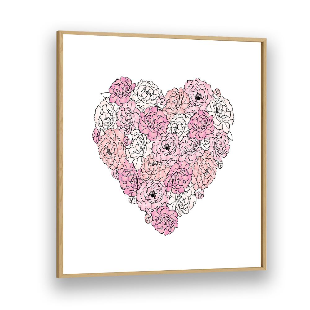 PEONY HEART, FASHION POSTERS by Martina feature a stunning floral heart design, adding elegance to your space.