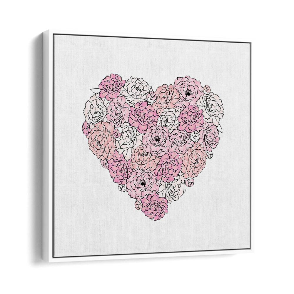 Elegant PEONY HEART fashion posters by Martina feature a delicate floral heart design, perfect for stylish home decor.