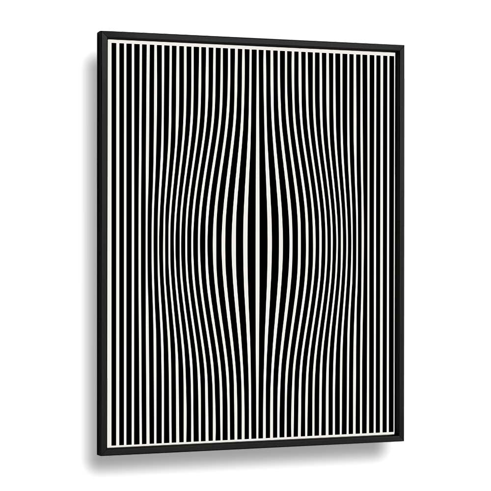 Stunning PERCEPTIVE PHANTASMAGORIA, ABSTRACT PAINTINGS by Preayna, featuring captivating black and white lines in a frame.