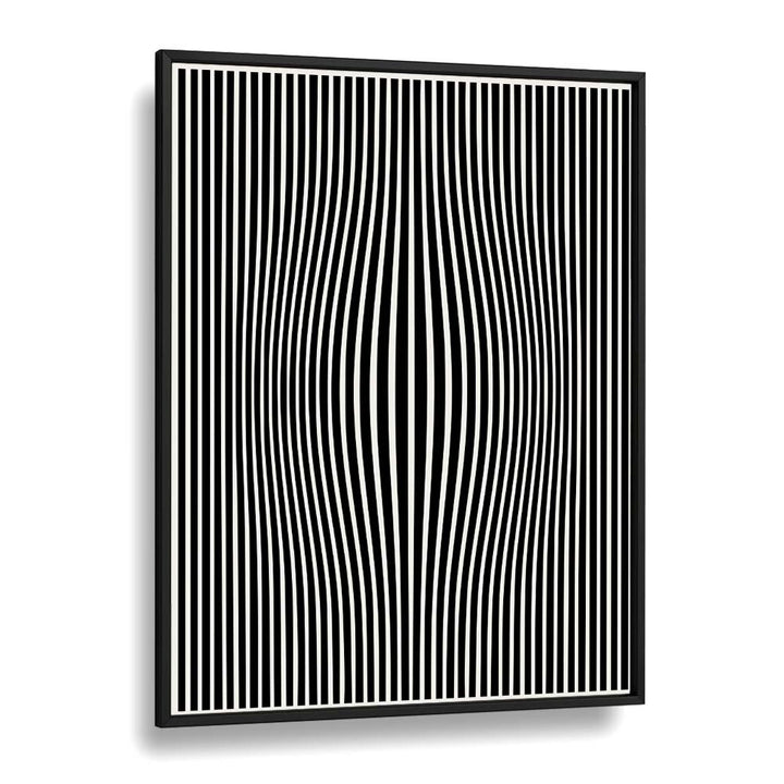 Stunning PERCEPTIVE PHANTASMAGORIA, ABSTRACT PAINTINGS by Preayna, featuring captivating black and white lines in a frame.