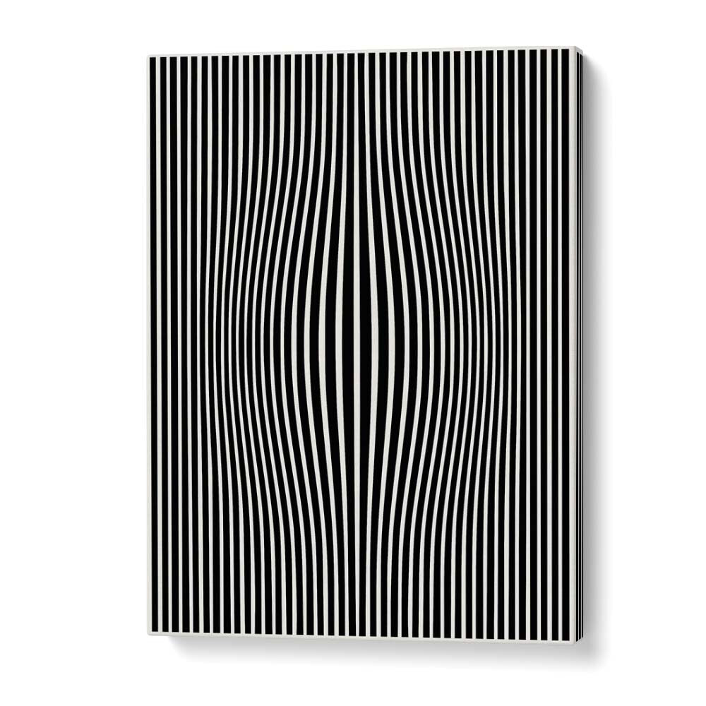 Perceptive Phantasmagoria, abstract paintings featuring mesmerizing black and white lines, by Preayna. Perfect for art lovers.