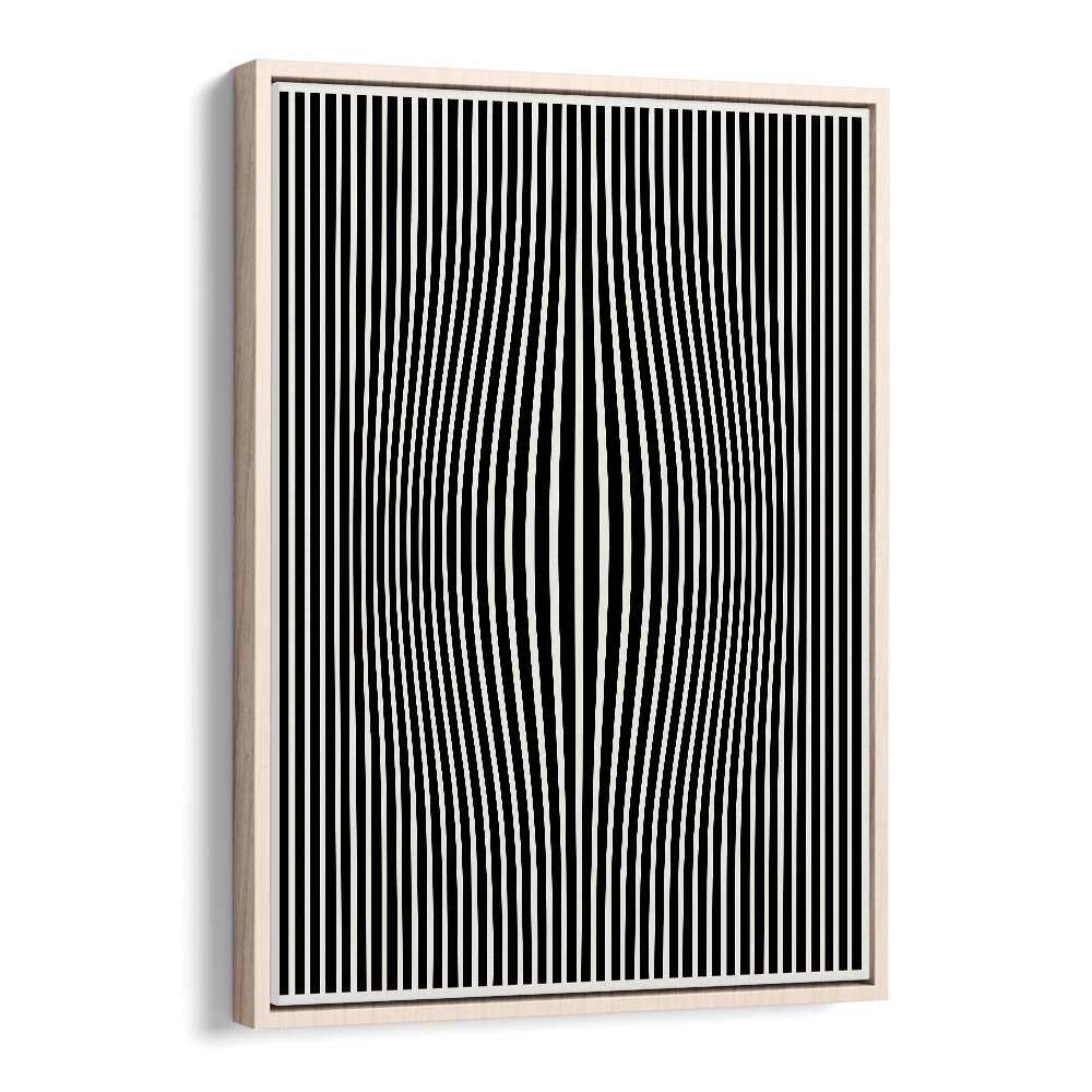 PERCEPTIVE PHANTASMAGORIA, ABSTRACT PAINTINGS featuring striking lines in a modern oak frame by Preayna for your art collection.