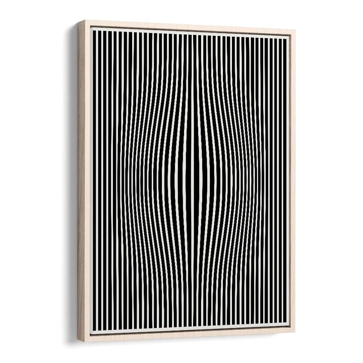PERCEPTIVE PHANTASMAGORIA, ABSTRACT PAINTINGS featuring striking lines in a modern oak frame by Preayna for your art collection.
