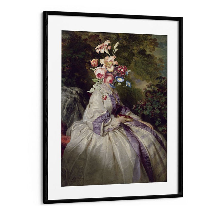 Exquisite PERSONAL GARDEN, ALTERED ART PRINTS in a sleek black frame, perfect for enhancing any living space.