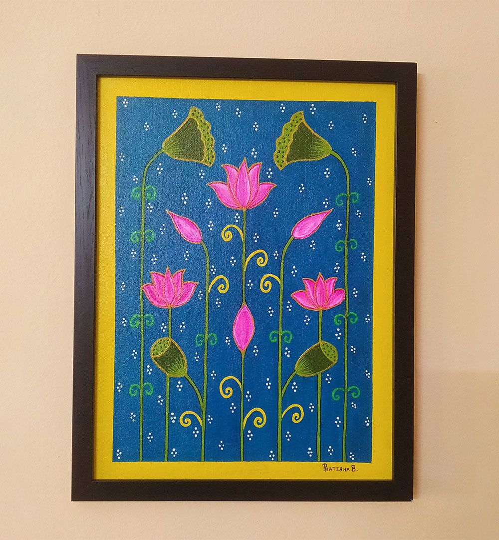 PICHWAI LOTUS PAINTING , HANDMADE ARTWORKS