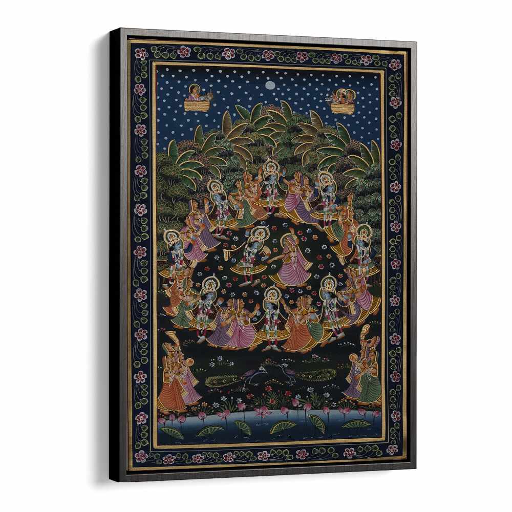 Vibrant PICHWAI PAINTINGS VIII, INDIAN ART PAINTINGS showcase the rich heritage of Rajasthan, beautifully framed.