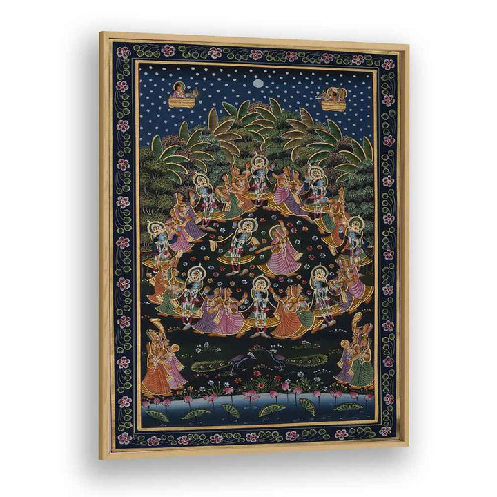 Vibrant PICHWAI PAINTINGS VIII, INDIAN ART PAINTINGS showcasing Rajasthan's rich artistic heritage in a framed display.