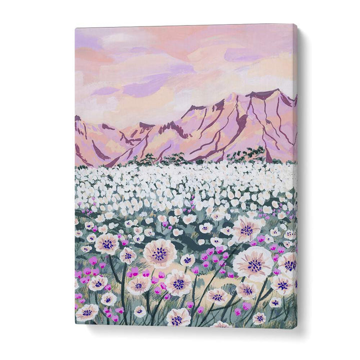 Vibrant "Pink Desert" landscape painting by Sarah Gesek, perfect for enhancing your space with beauty.