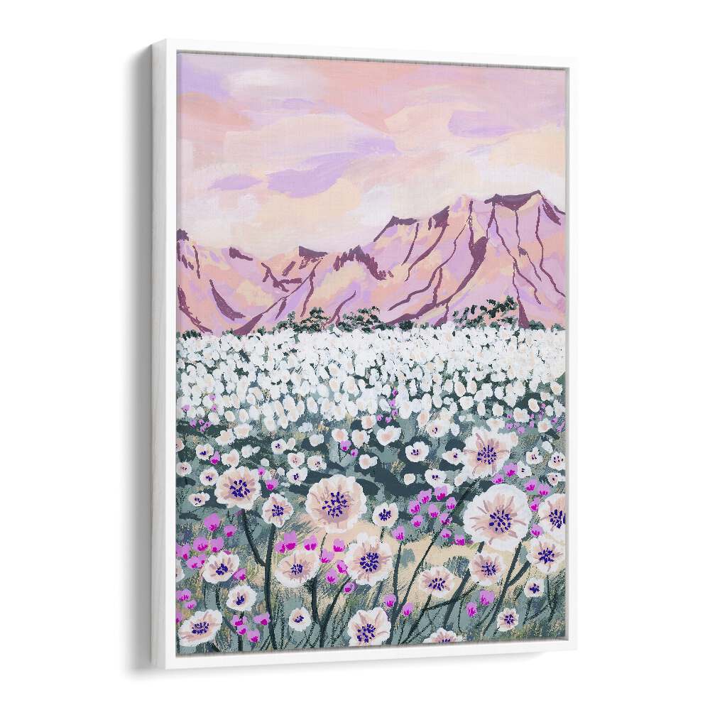 Vibrant "Pink Desert" landscape painting by Sarah Gesek, perfect for elevating your decor with stunning beauty.