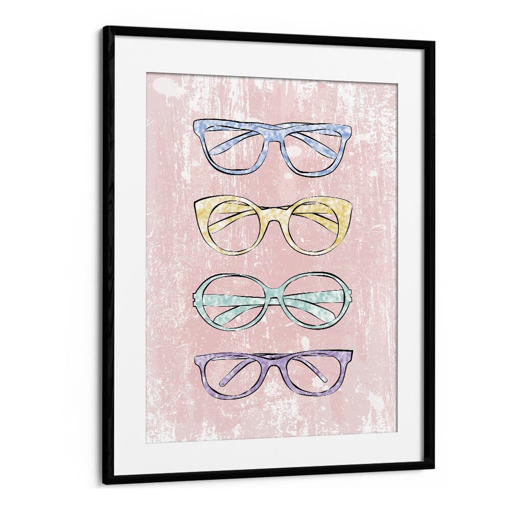 Stylish PINK GLASSES, FASHION POSTERS by Martina Fashion Paintings, perfect for modern art lovers.