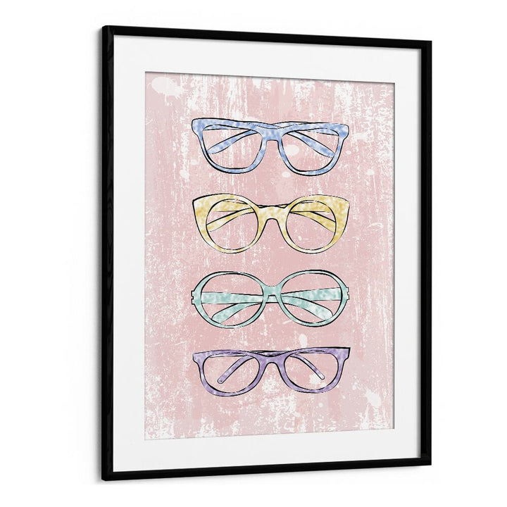 Stylish PINK GLASSES, FASHION POSTERS by Martina Fashion Paintings, perfect for modern art lovers.