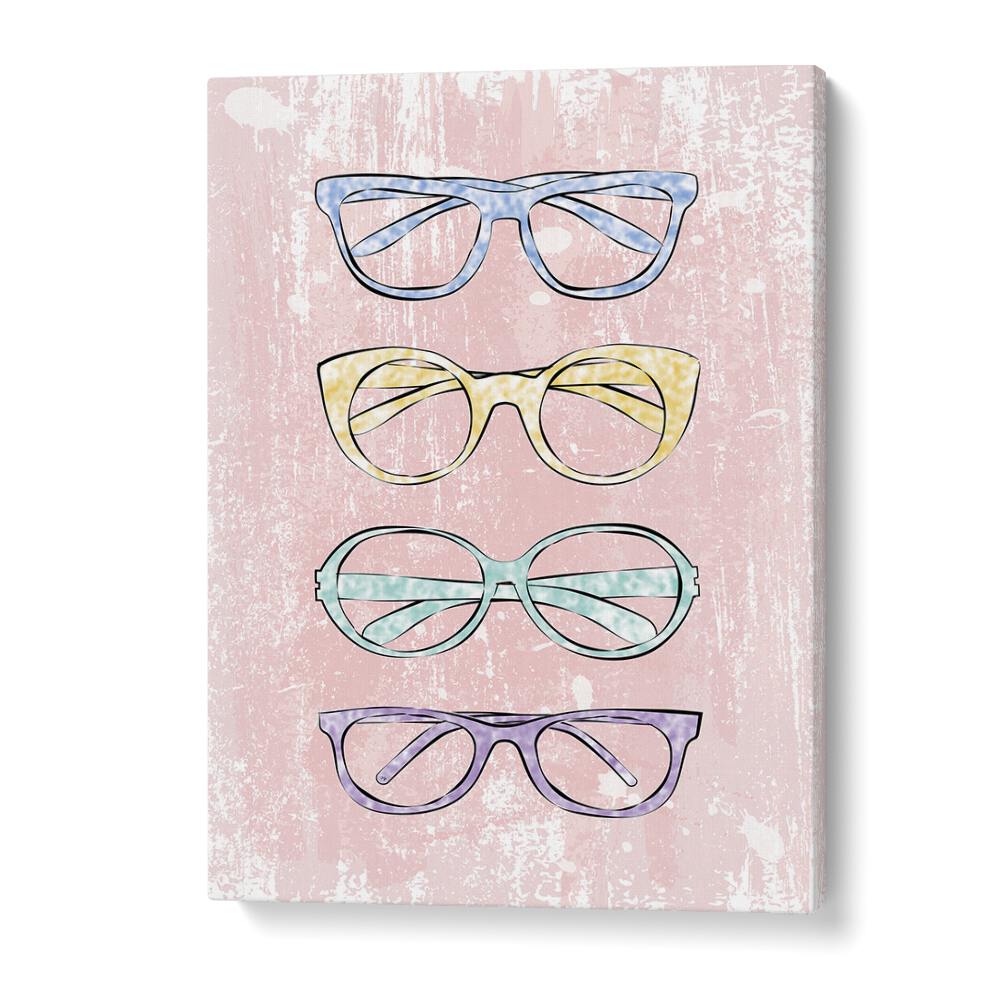 Stylish PINK GLASSES in a chic fashion poster by Martina, perfect for modern art enthusiasts and decor lovers.
