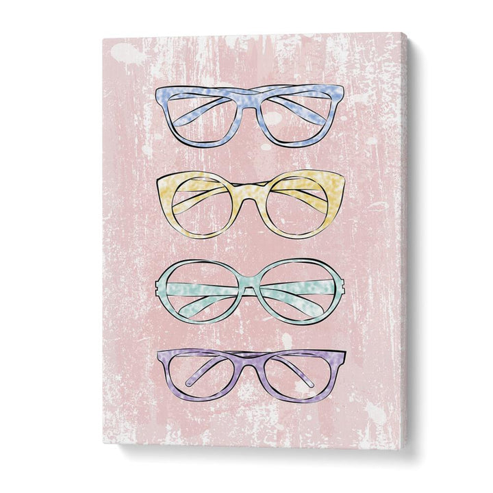 Stylish PINK GLASSES in a chic fashion poster by Martina, perfect for modern art enthusiasts and decor lovers.