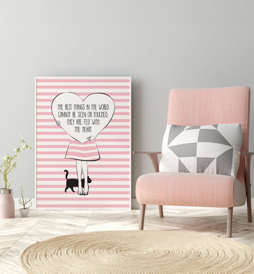 Stylish PINK HEART, FASHION POSTERS by Martina add elegance and charm to any living space with modern art.