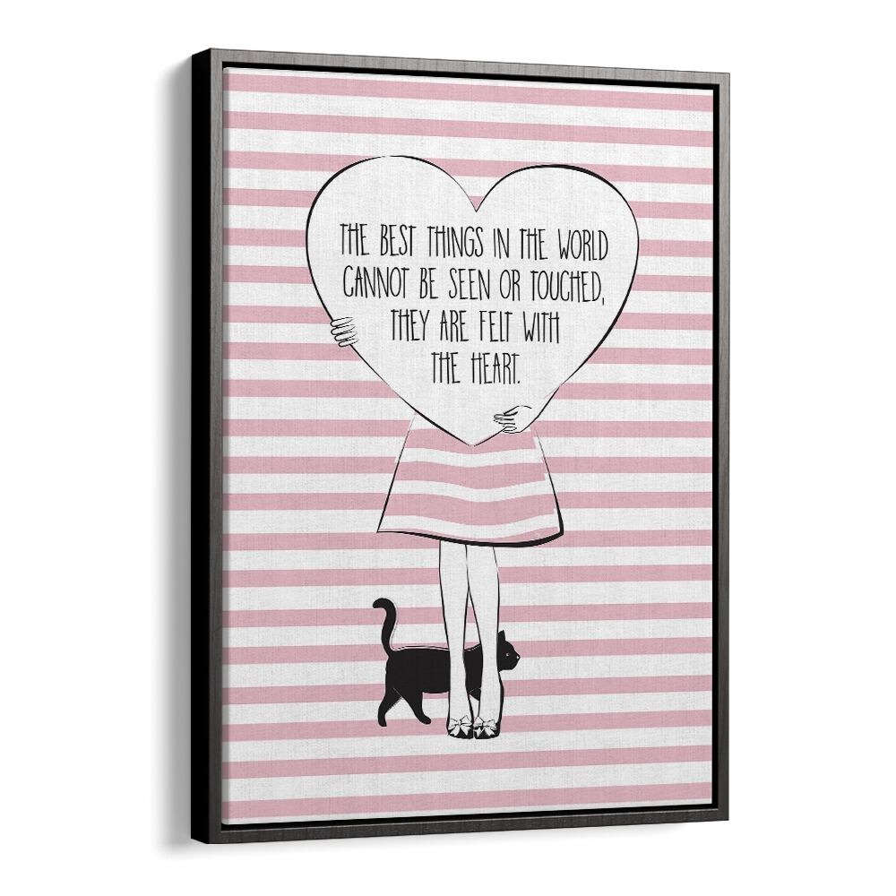 Transform your space with PINK HEART, FASHION POSTERS featuring elegant art by Martina in a stylish black frame.