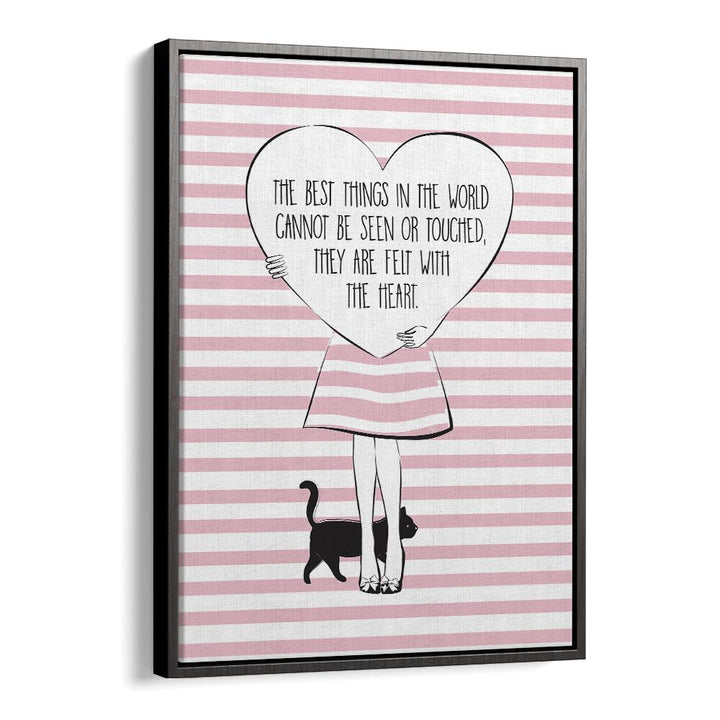 Transform your space with PINK HEART, FASHION POSTERS featuring elegant art by Martina in a stylish black frame.