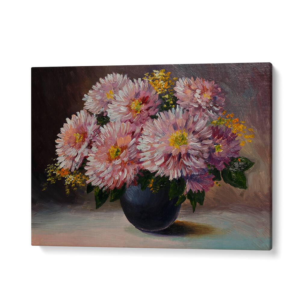 Delicate pink petals adorn a vintage European painting, perfect for enhancing your home décor with elegance.