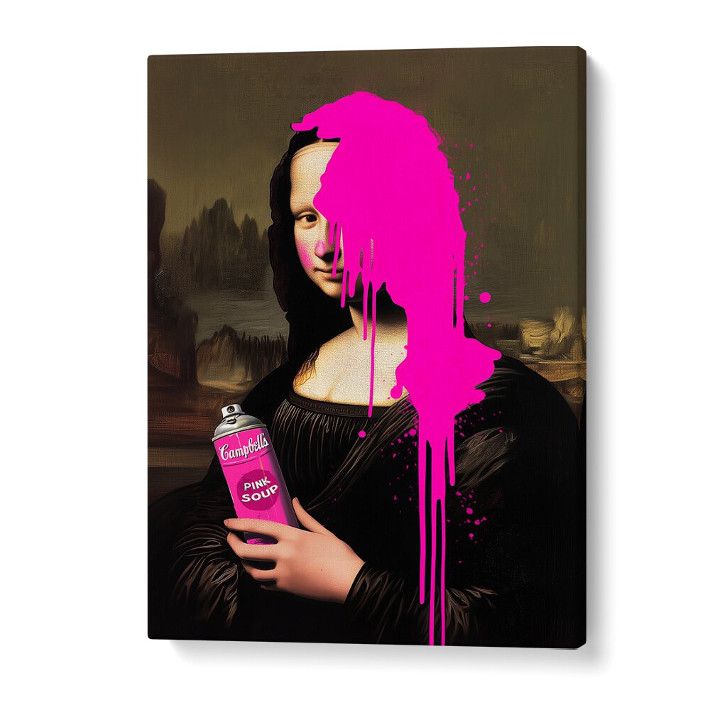 Vibrant PINK SOUP, POP ART PAINTINGS featuring bold colors, perfect for enhancing any room's atmosphere.