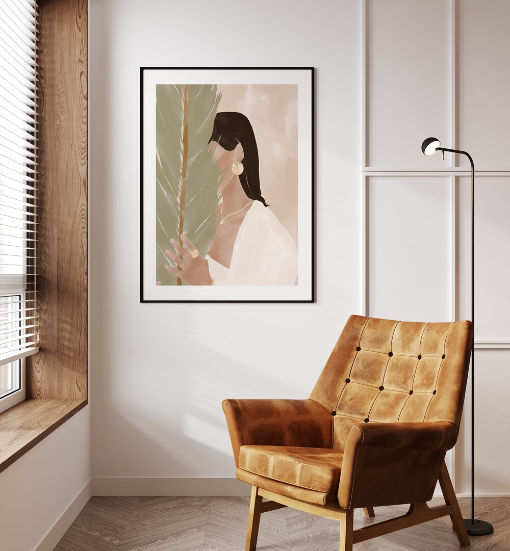 Artistic "Plant Mom" portrait by Ivy Green, perfect for plant lovers seeking vibrant home decor.