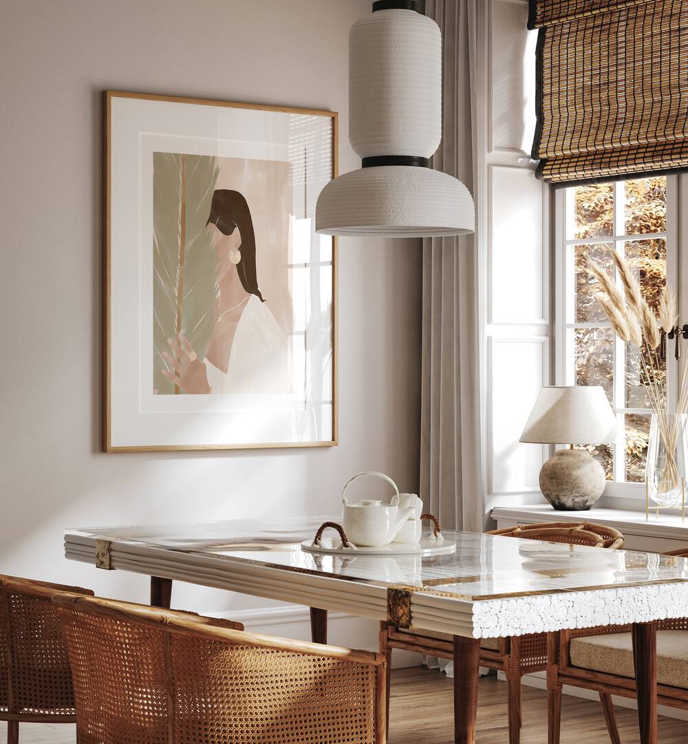 Elegant "Plant Mom" portrait by Ivy Green, perfect for plant lovers seeking artistic home decor.