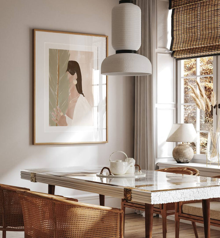 Elegant "Plant Mom" portrait by Ivy Green, perfect for plant lovers seeking artistic home decor.