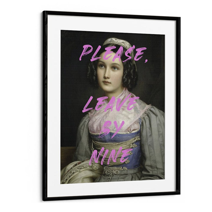 Stylish "PLEASE LEAVE, ALTERED ART PRINTS" by The Art Concept, framed piece adding elegance to any space.