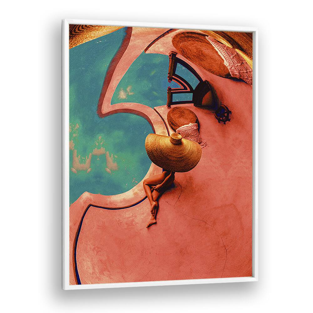 Relax by the vibrant poolside with "POOLSIDE I, SURREAL ART PRINTS" by Cosmo Zach, enhancing any space beautifully.