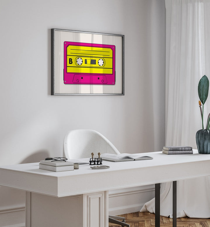 Transform your space with the vibrant POP ART GALLERY WALL, GALLERY WALLS featuring a stunning framed cassette print.