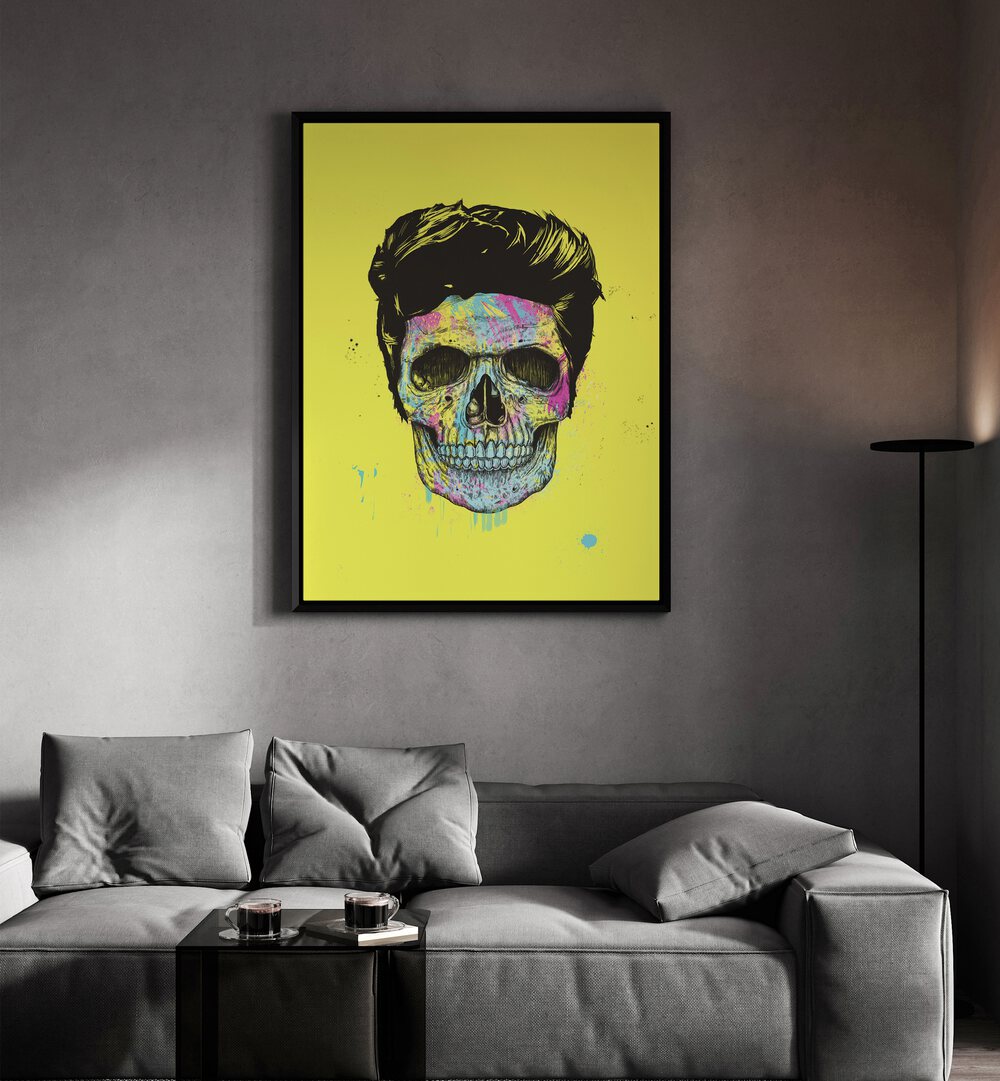 Vibrant POP ART GALLERY WALL featuring a skull design, perfect for modern GALLERY WALLS to elevate your space.