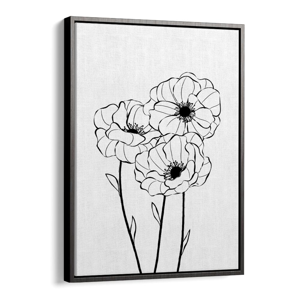 Elegant POPPIES, LINE ART PAINTINGS by Martina, featuring minimalist design to enhance any decor style.