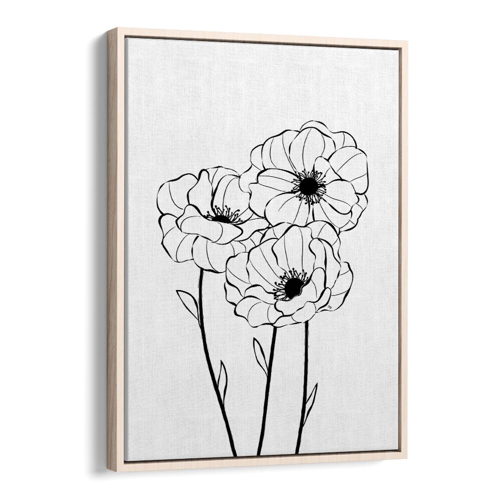 Elegant POPPIES, LINE ART PAINTINGS by Martina in a minimalist design, perfect for enhancing your decor style.