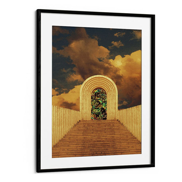 Stunning PORTAL, SURREAL ART PRINTS by Cosmo Zach, featuring an enchanting archway and dramatic clouds. Perfect for any space.