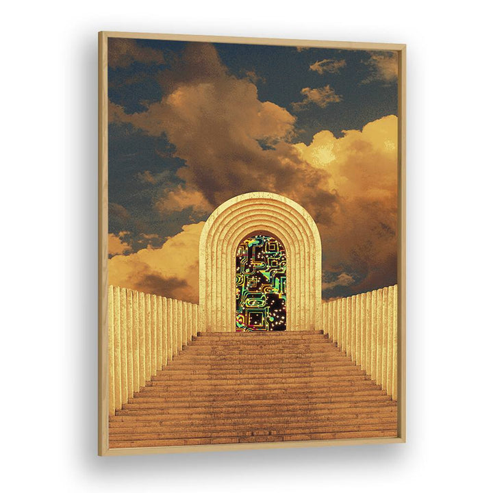 Transform your space with PORTAL, SURREAL ART PRINTS by Cosmo Zach, featuring a captivating archway and clouds.