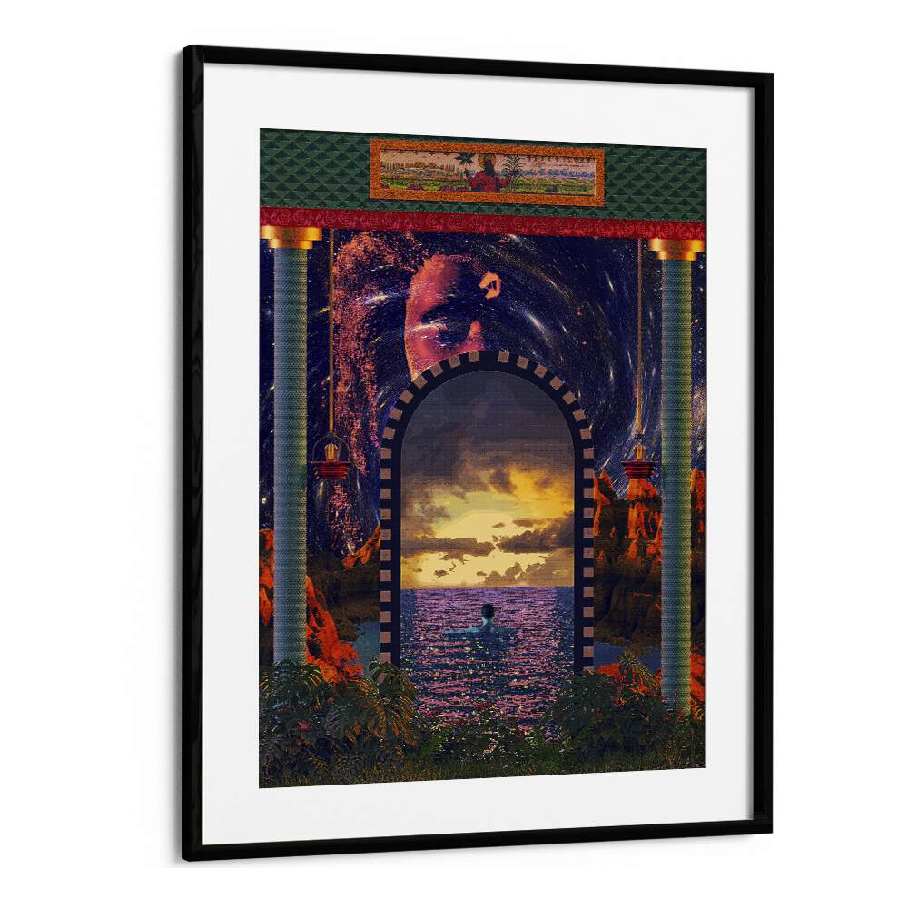 Captivating PORTAL TO AN OCEAN II, SURREAL ART PRINTS by Cosmo Zach, framed to enhance modern interiors.