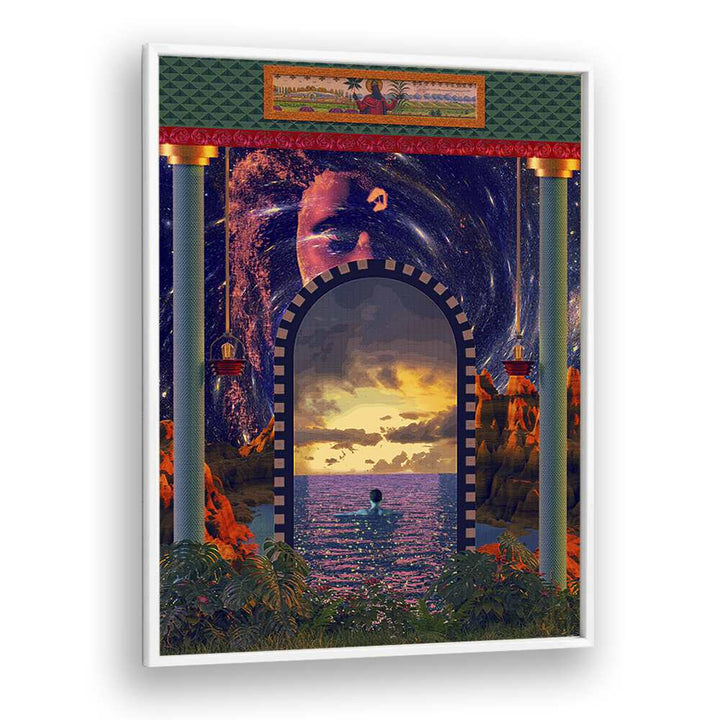 Portal to an Ocean II, Surreal Art Prints by Cosmo Zach, showcases a mesmerizing doorway to a vibrant ocean scene.