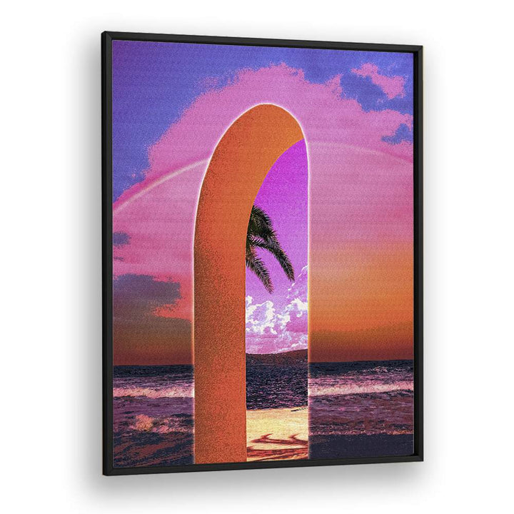 Portal Vaporwave By Cosmo Zach Surreal Art Prints Surrealism in Black Plain Frame