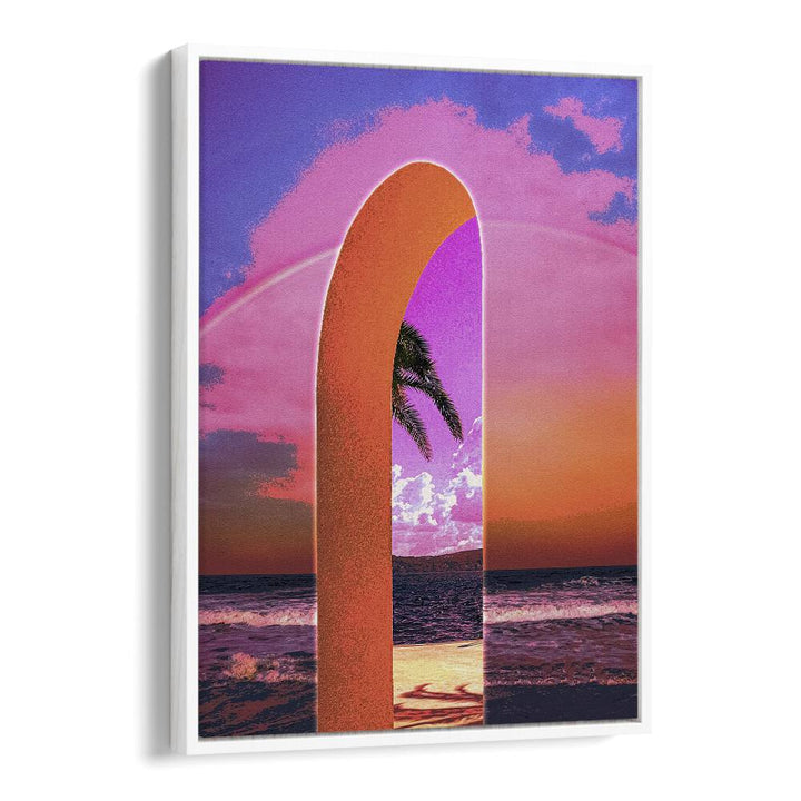 Portal Vaporwave By Cosmo Zach Surreal Art Prints Surrealism in White Floater Frame