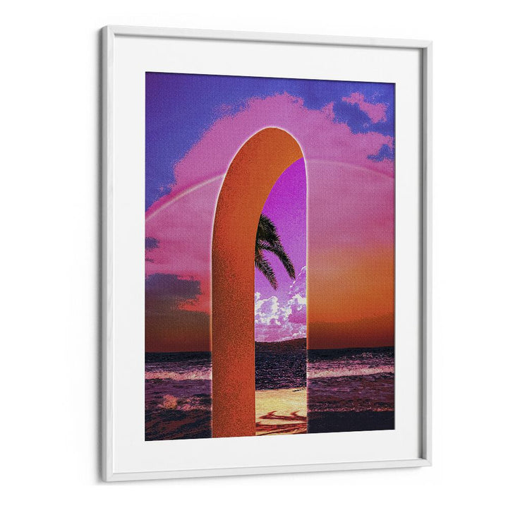 Portal Vaporwave By Cosmo Zach Surreal Art Prints Surrealism in White Frame With Mount