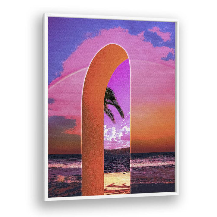 Portal Vaporwave By Cosmo Zach Surreal Art Prints Surrealism in White Plain Frame