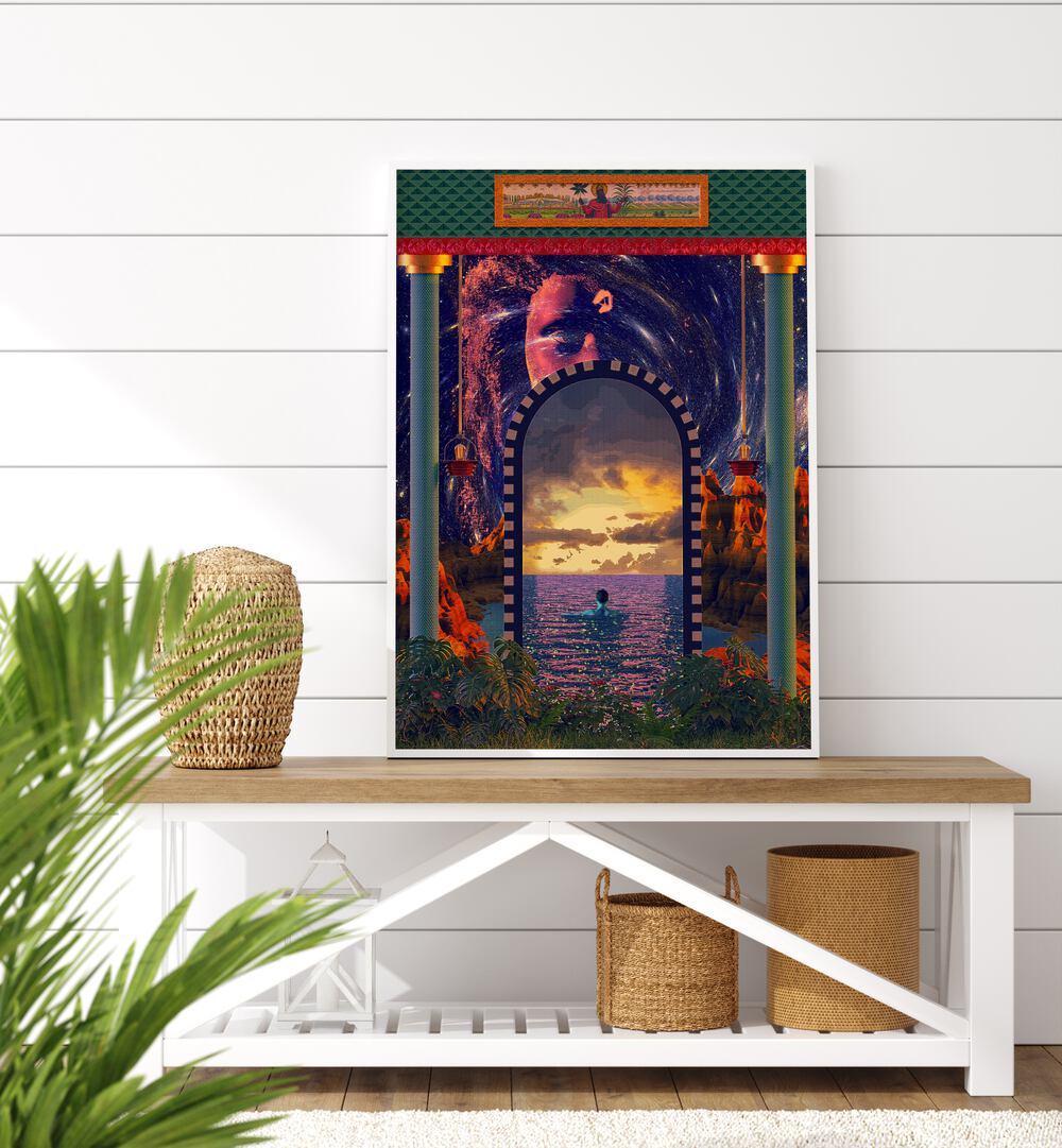 Discover the enchanting PORTAL TO AN OCEAN II, SURREAL ART PRINTS by Cosmo Zach, perfect for modern decor.