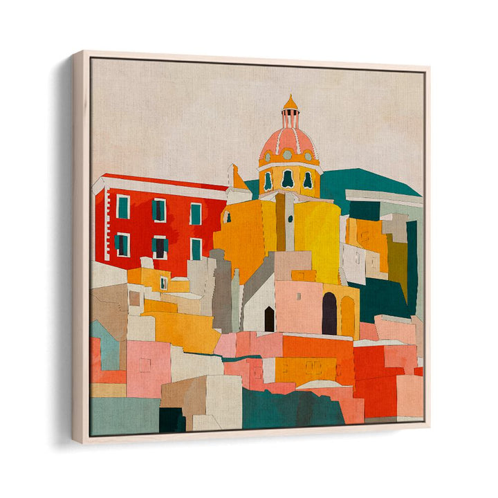 Vibrant PROCIDA ITALY KOPIE, LANDSCAPE PAINTINGS by Ana Rut Bre, showcasing colorful Italian architecture.