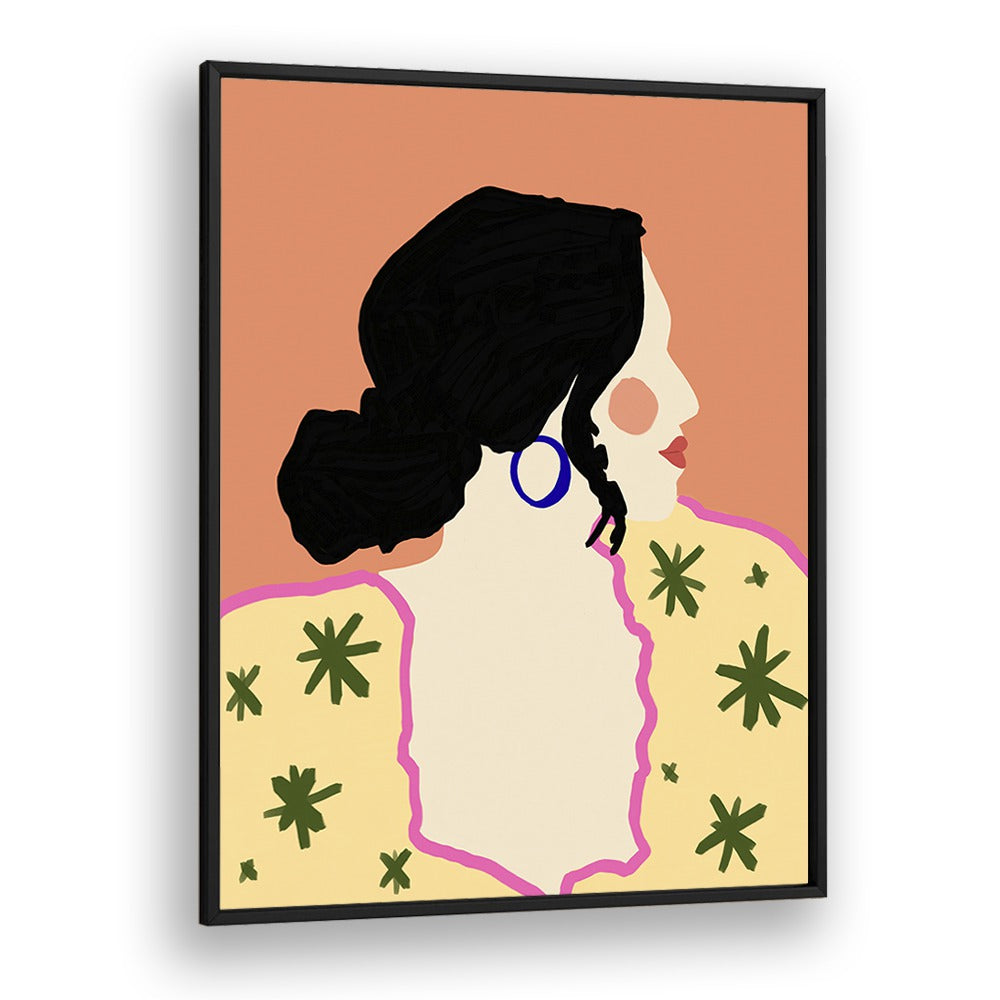 Elegant PROFILE , PORTRAITS artwork by Uma Gokhale, celebrating femininity in a vibrant illustration.