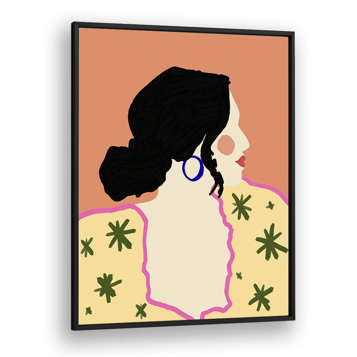 Elegant PROFILE , PORTRAITS artwork by Uma Gokhale, celebrating femininity in a vibrant illustration.