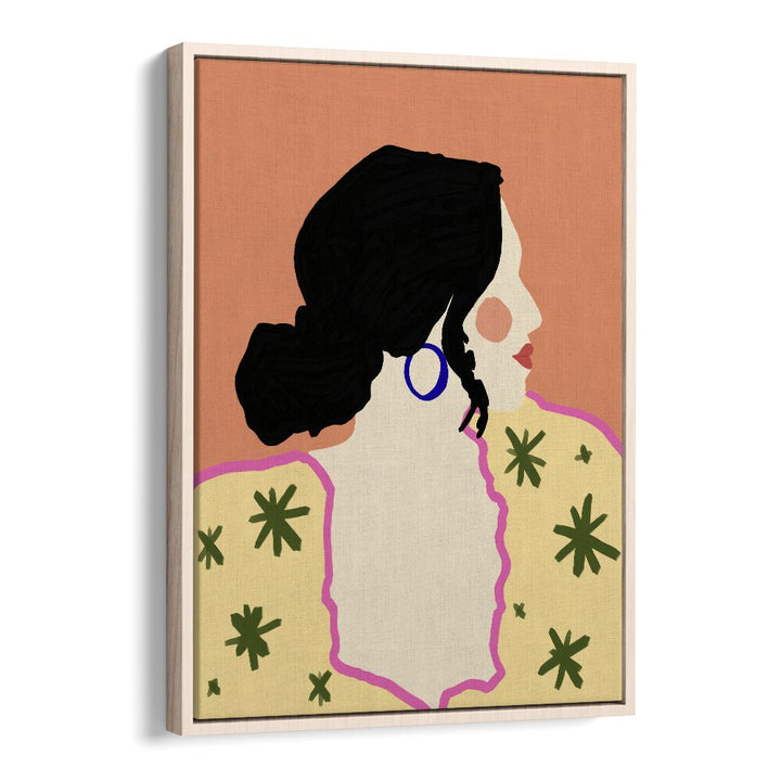 Uma Gokhale's PROFILE , PORTRAITS art print features a woman’s silhouette, celebrating femininity in vibrant colors.
